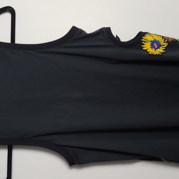 3.1 PHILLIP LIM Embroidered Floral Patch Tank with Cut Out Design Black Size XS - Picture 11 of 14